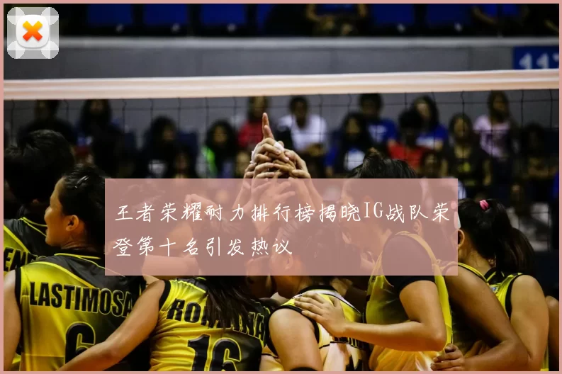 王者荣耀耐力排行榜揭晓IG战队荣登第十名引发热议
